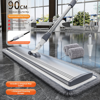 Plošni mop od aluminijskog legura s mikrofiberom, Velcro tipom, za mokro čišćenje velikih površina.