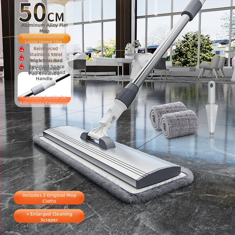 Plošni mop od aluminijskog legura s mikrofiberom, Velcro tipom, za mokro čišćenje velikih površina.