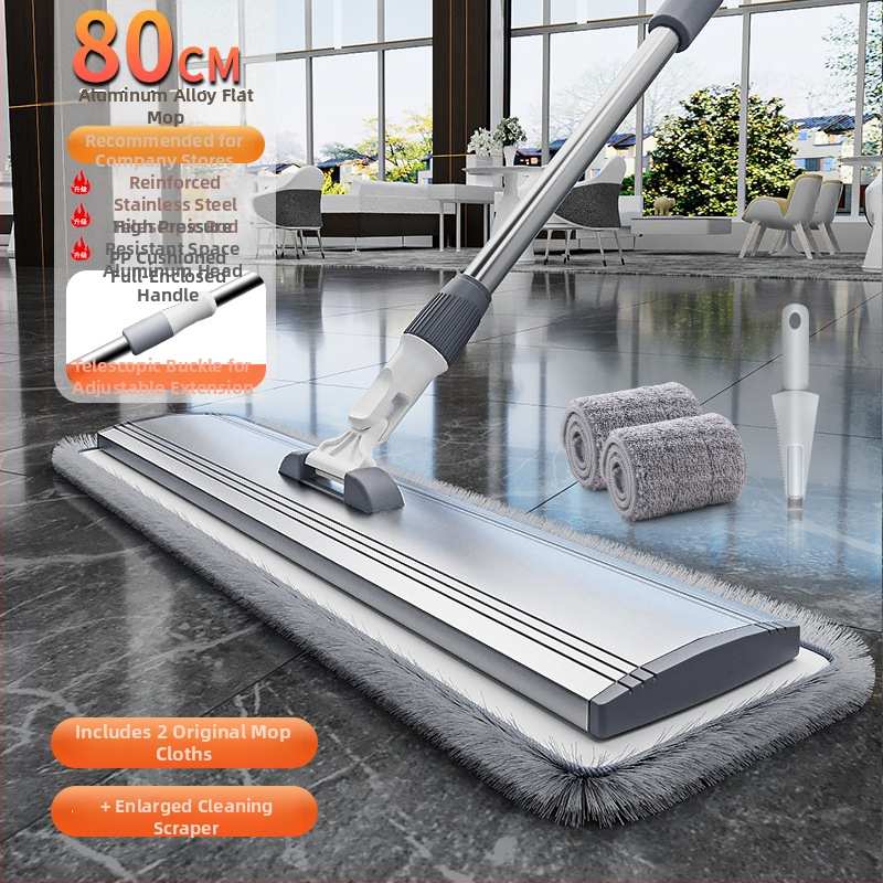 Plošni mop od aluminijskog legura s mikrofiberom, Velcro tipom, za mokro čišćenje velikih površina.