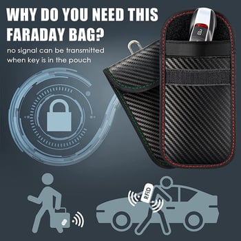 Set futrola za automobil ključ od karbonskih vlakana s RFID zaštitom, crveno-zelena