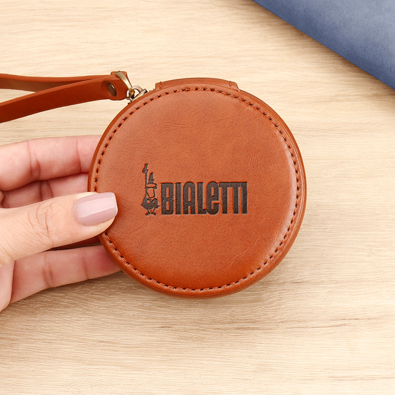Prilagođeni okrugli novčanik sa zatvaračem od PU kože, unisex retro organizator alata