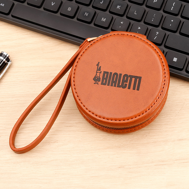 Prilagođeni okrugli novčanik sa zatvaračem od PU kože, unisex retro organizator alata