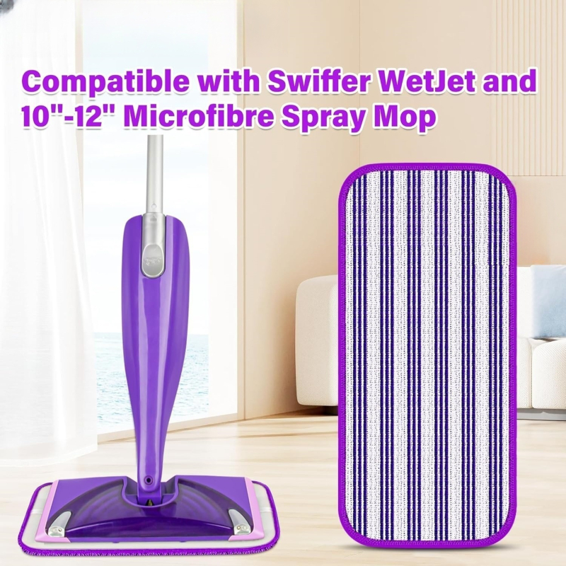 Glava mopova od vlakana, ponovo upotrebljiva, kompatibilna sa Swiffer Wet, za mokro i suho čišćenje