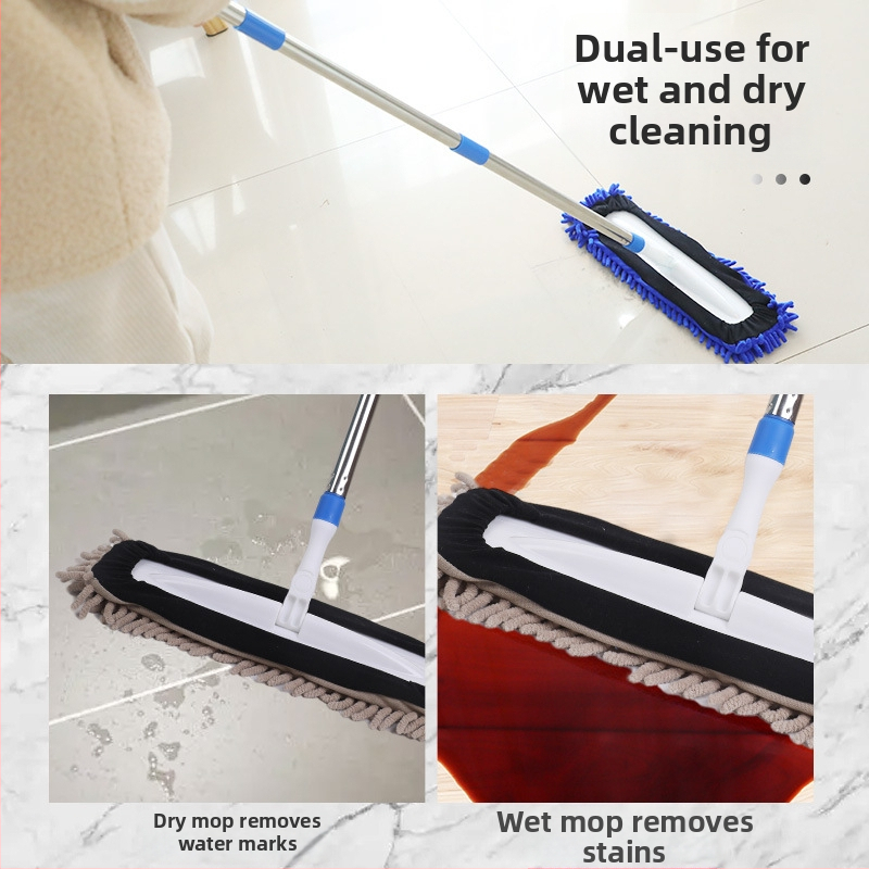 Chenille ravni mop s mikrovlakom za mokro i suho čišćenje, veličina 40x14 cm