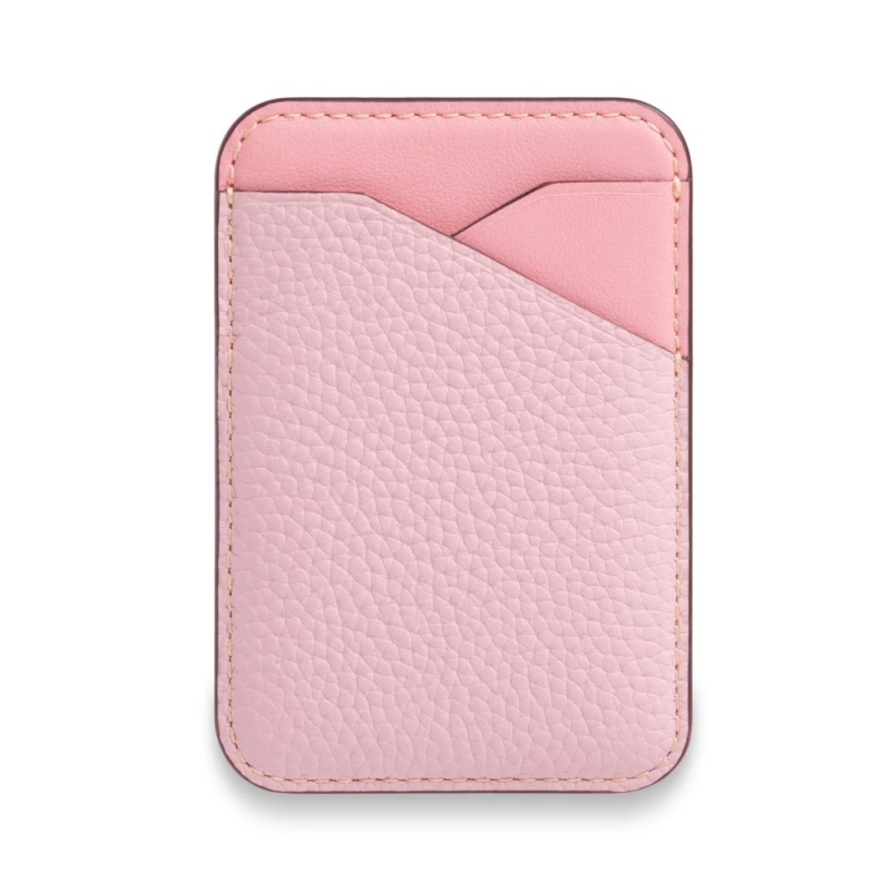 Kožna futrola za telefon s magnetskim držačem kartica, minimalistička futrola s dvostrukim slotom za kartice, kontrastan dizajn, za putovnicu i dokumente