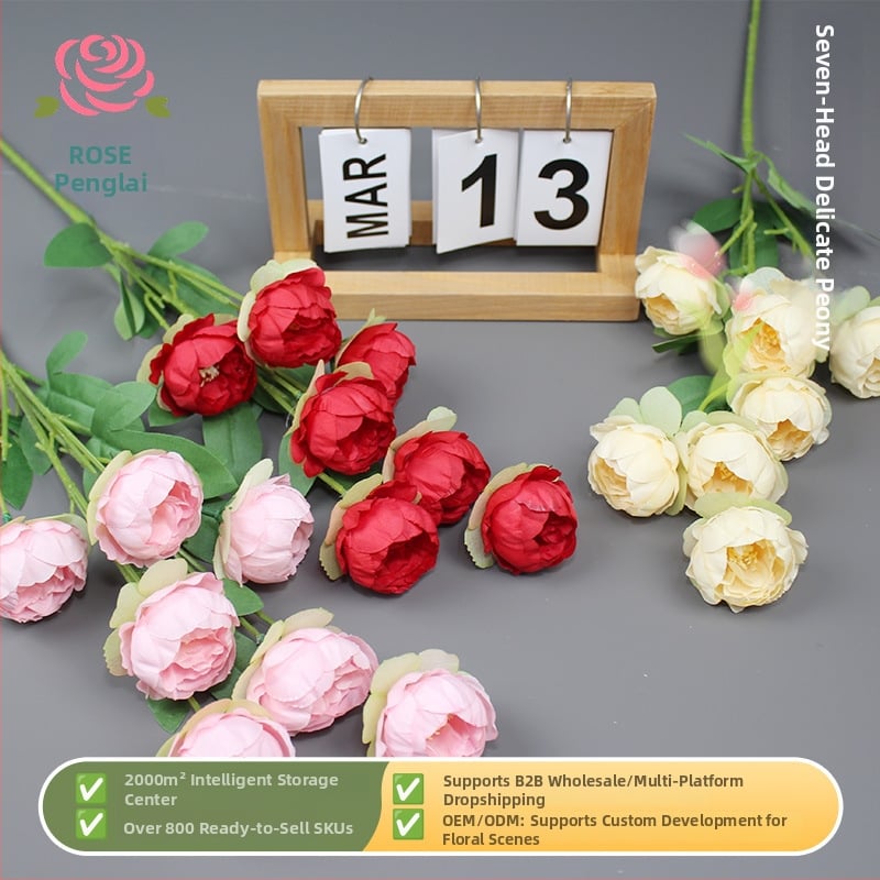 7 umjetnih pivona za svadbene aranžmane, dekor sceni, rekvizite za fotografiju i kućni dekor