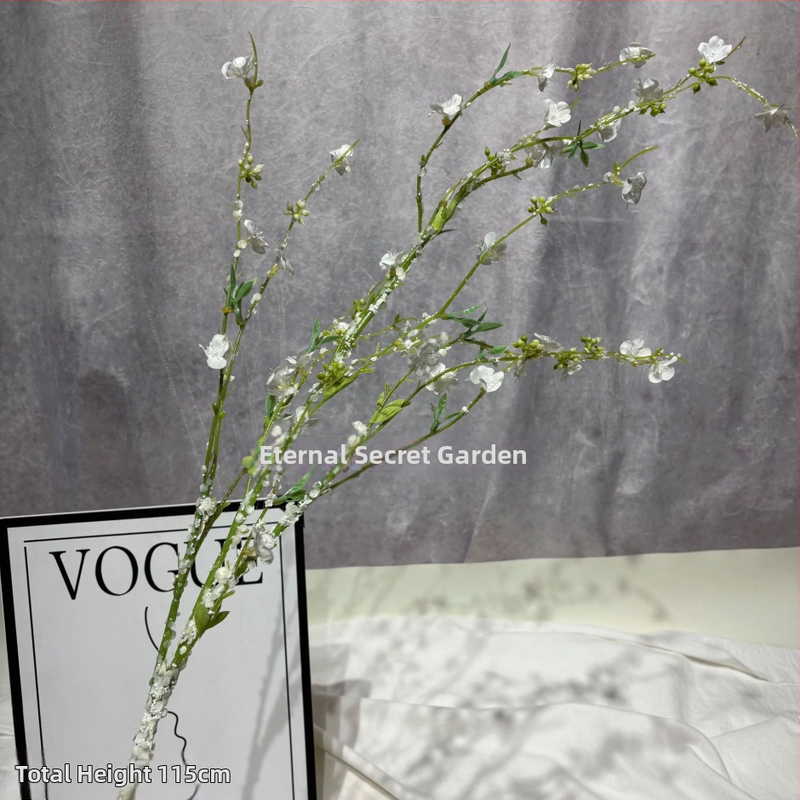 Umjetne grane Snow Willow, Dragon Willow i Silver Willow s hodvábnim cvijećem za rekvizite za fotografiju i svadbenu dekoraciju