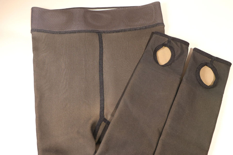Найлонови подплатени leggings за есенно-зимния сезон, сиви, ефект на голи крака, ежедневен стил