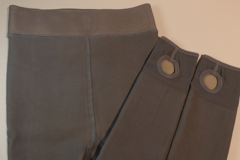 Найлонови подплатени leggings за есенно-зимния сезон, сиви, ефект на голи крака, ежедневен стил