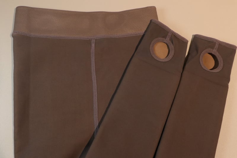Найлонови подплатени leggings за есенно-зимния сезон, сиви, ефект на голи крака, ежедневен стил