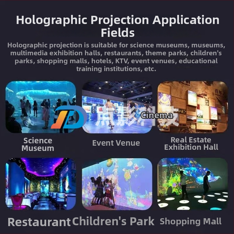 5D uranjajuća holografska podna projekcija, interaktivna, za restorane, bankete, izložbene dvorane i tehnološke centre, vanjski magični zid