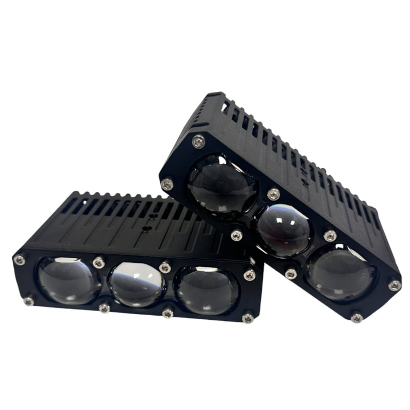 Far LED pentru automobil 95W, lentilă cu culoare duală galbenă/albă, lumină pentru grilă și lumină de ceață
