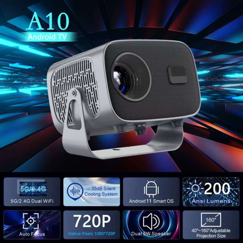 A10 Android φορητός προβολέας με Ultra HD, Wi-Fi και PTZ