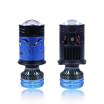 Far LED cu laser, lentile duble, lumină H4 înaltă și joasă integrată, iluminare LED pentru automobil cu concentrație înaltă