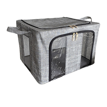 Velika sklopiva kutija za odlaganje odjeće od netkanog materijala, garderobni organizator, prilagodljiv, kapacitet 60–70 L, japanskog stila dizajn; dimenzije: 24 L (40×30×20 cm), 66 L (50×40×33 cm), 100 L (60×42×40 cm)