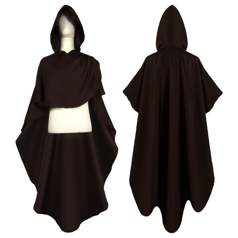 Dugi srednjovjekovni viteški ogrtač s kapuljačom za cosplay – kostim za Noć vještica