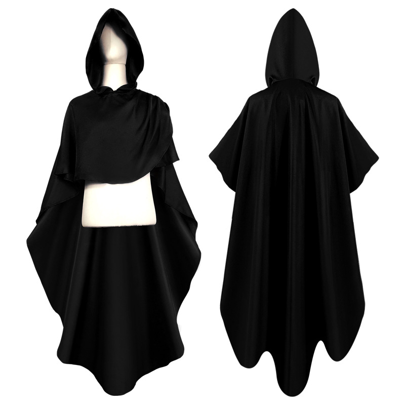 Dugi srednjovjekovni viteški ogrtač s kapuljačom za cosplay – kostim za Noć vještica