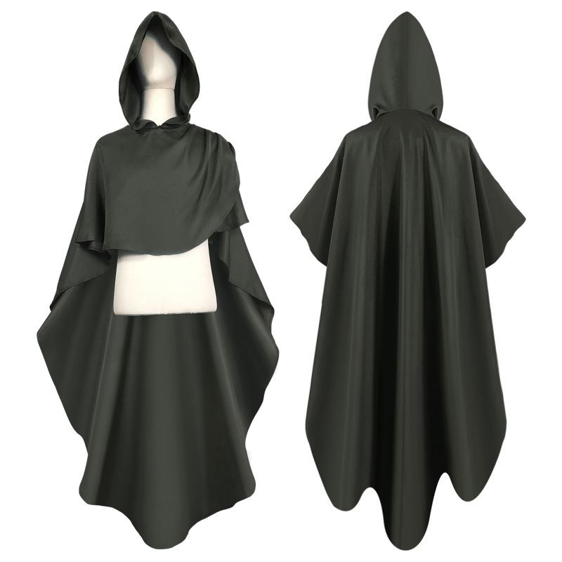 Dugi srednjovjekovni viteški ogrtač s kapuljačom za cosplay – kostim za Noć vještica