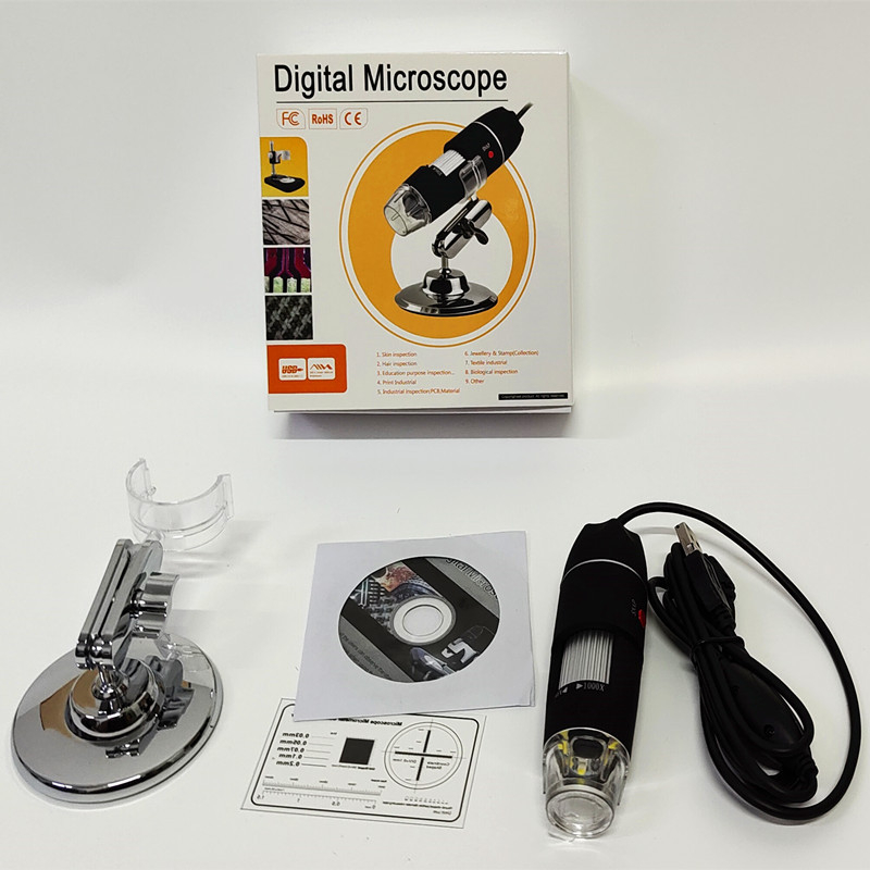 HD USB digitalni mikroskop, prenosni 1600x – 3-u-1 povećalo s 8 LED dioda