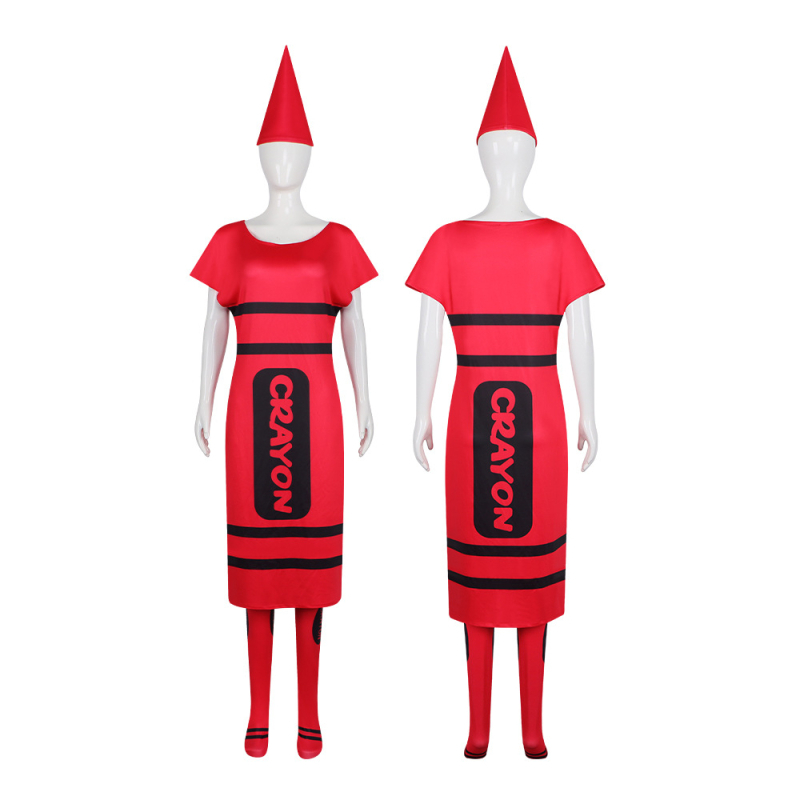 Halloween cosplay kostim za odrasle – zabavan kazališni kostim za parove, Crayon cosplay, anime-stil dvodimenzionalni kostim