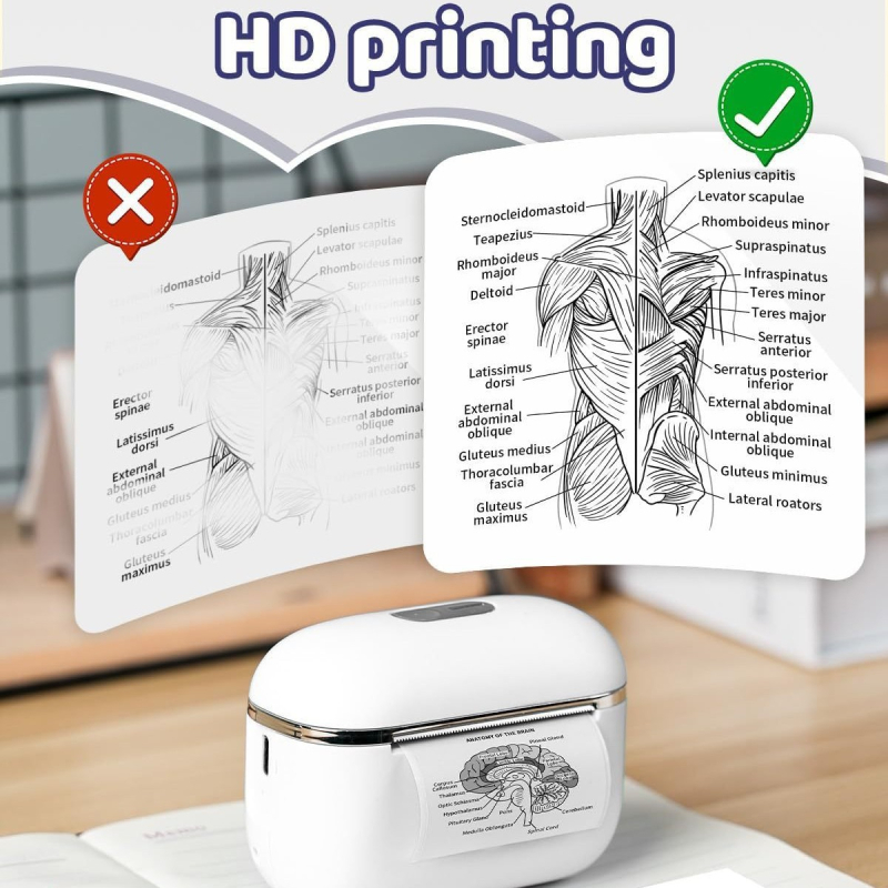 Phomemo T02E Ultra mini termalni pisač – Prijenosni pisač za fotografije, 48 mm