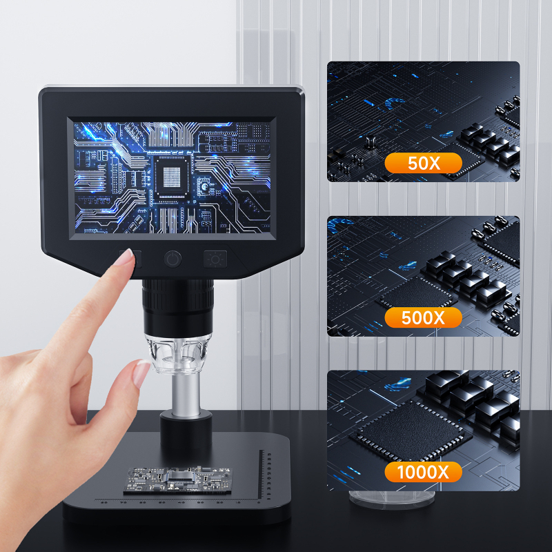 Digitalni industrijski mikroskop sa zaslonom, 100× povećanje, 2 MP senzor, prenosni profesionalni povećivač za elektroniku.
