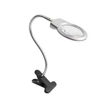 LED klips lupa s fleksibilnim vratom, metalne stolne lupe