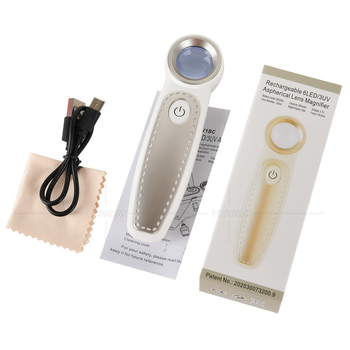 Nova punjiva ručna lupa s 8 LED lampama i 4 UV lampama, 35x i 60x povećanje za procjenu antikviteta i nakita