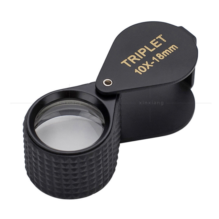 Sklopivi lup za identifikaciju od potpuno metalnog legura, 10×18 mm, za identifikaciju nakita, antikviteta i keramike