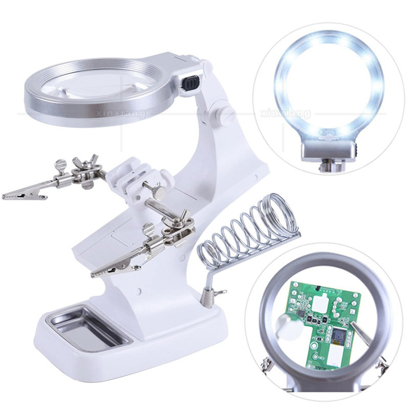 LED svjetlo 4,5x za održavanje i inspekciju, vrlo svijetlo, energetski učinkovito, USB stolni alat za popravak PCB-a s povećalom