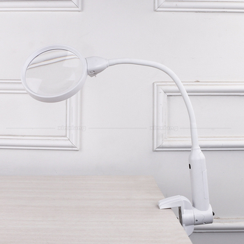 Stolna lupa s klipom i zamjenjivom lećom od 120 mm, 6 LED za čitanje i popravke