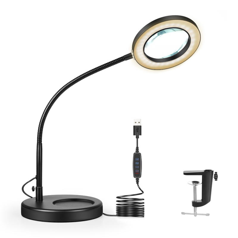 LED sklopiva lupa sa klipom, USB lampom za čitanje i višenamjenska stolna lampa