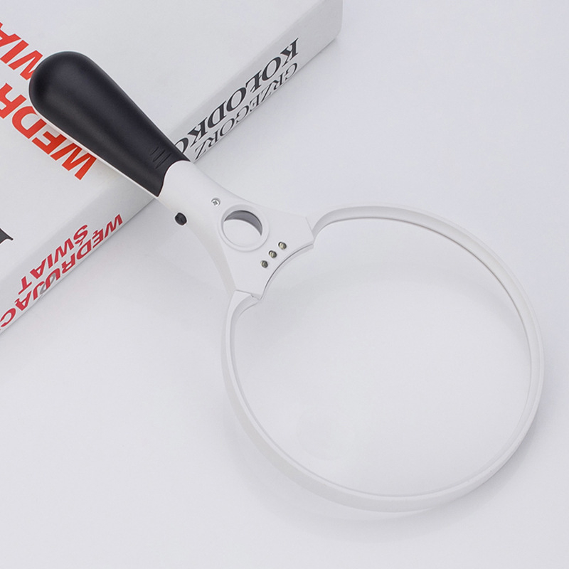 137 mm velika ručna lupa sa 3 LED osvjetljenjem, 2×, 4× i 25× povećanjem, za čitanje starijih osoba i identifikaciju — višenamjenska povećalica