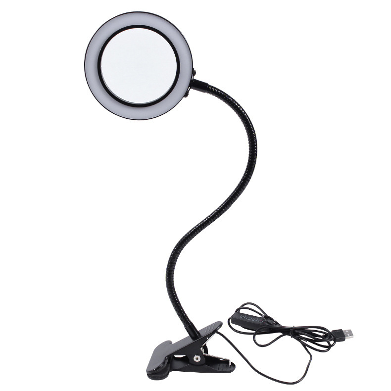 Lupa s 56 LED diodama, USB clip-on, tri načina osvjetljenja, prilagodljiva svjetlina, 10x povećanje za čitanje, identifikaciju i popravke
