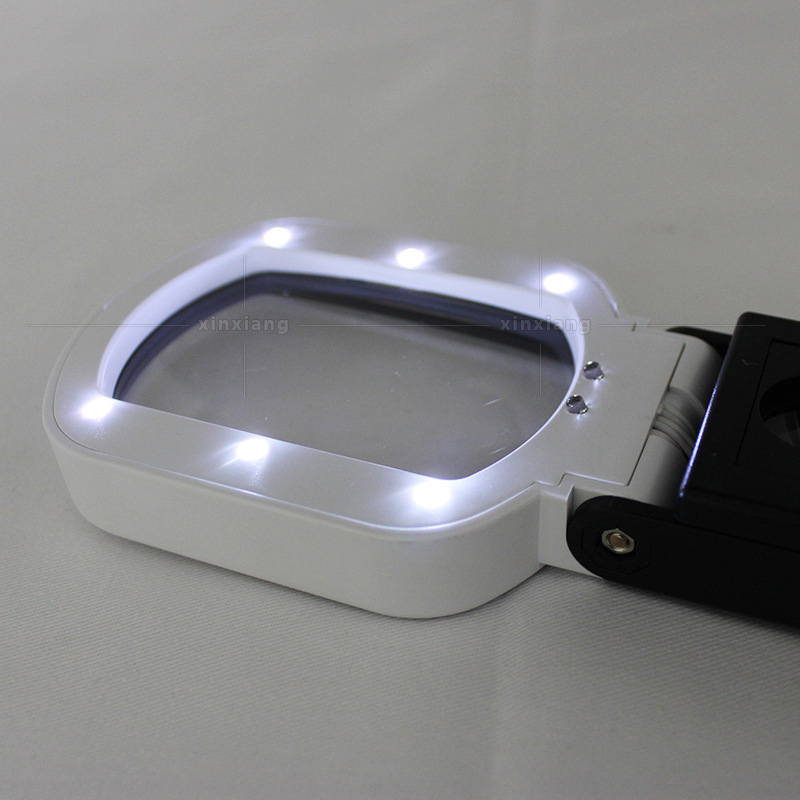 Kvadratno optičko povećalo 85x55 mm s 9 LED dioda za provjeru novčanica, ručno čitanje i identifikaciju antikviteta