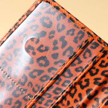 Unisex višenamjenski držač dokumenata s leopard printom, za putovnicu i kartice, prostor za putne karte