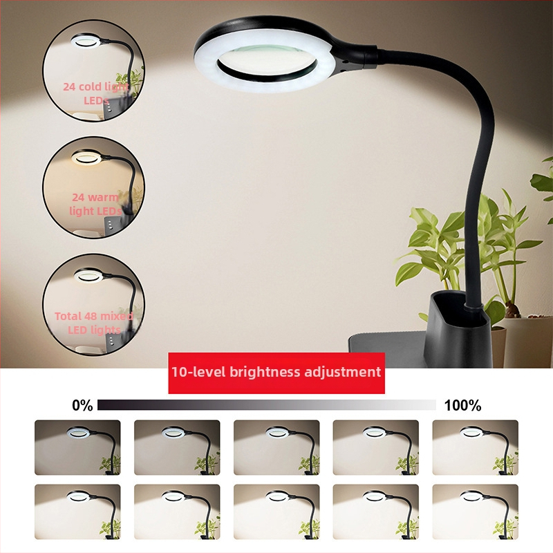 5× punjiva lampa za čitanje i učenje s velikim kapacitetom, 48 LED, stolna lampa za zavarivanje, inspekciju i popravak, sklopiva lupa