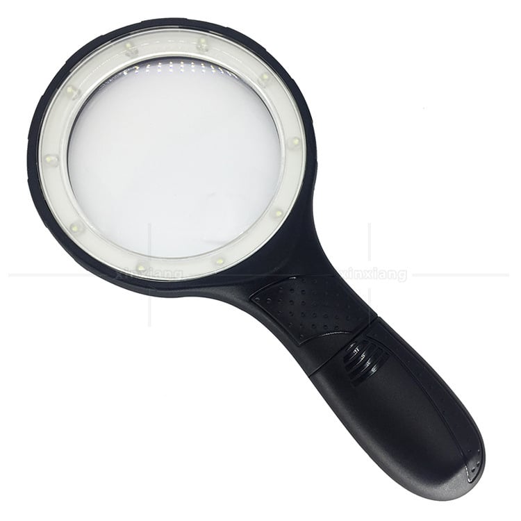 Ručna povećala s 12 LED dioda, promjera 138 mm, neklizajući držač, dvostruko uvećanje za čitanje knjiga