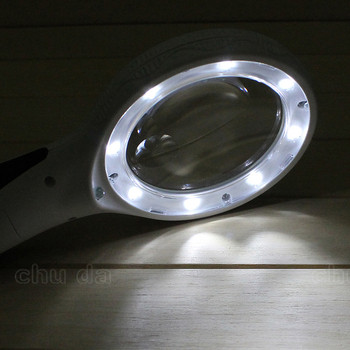 Chuda ručna lupa za mobitel, 8 komada s LED svjetlom za otkrivanje novca, gumeni neklizajući držač, lupa za ocjenu nakita