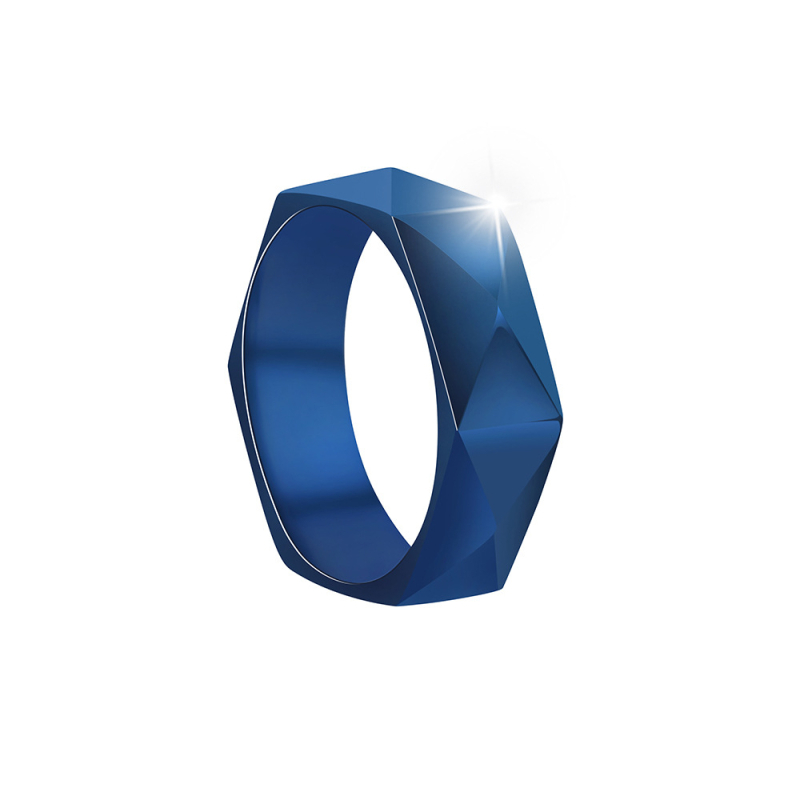 Titan čelični prsten, 6 mm, romb fasetni dizajn, minimalistički geometrijski stil, unisex
