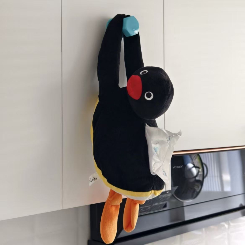 Viseća kutija za maramice s pingvinom Pingu, plišani dizajn za spavaću sobu