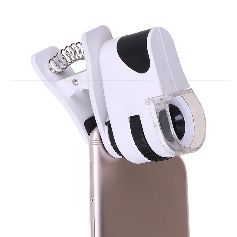 60× LED mikroskop s klipom za pametni telefon, USB napajanje, za procjenu antikviteta, dijamanata i nakita, provjeru bankovnih novčanica, visoko povećanje.