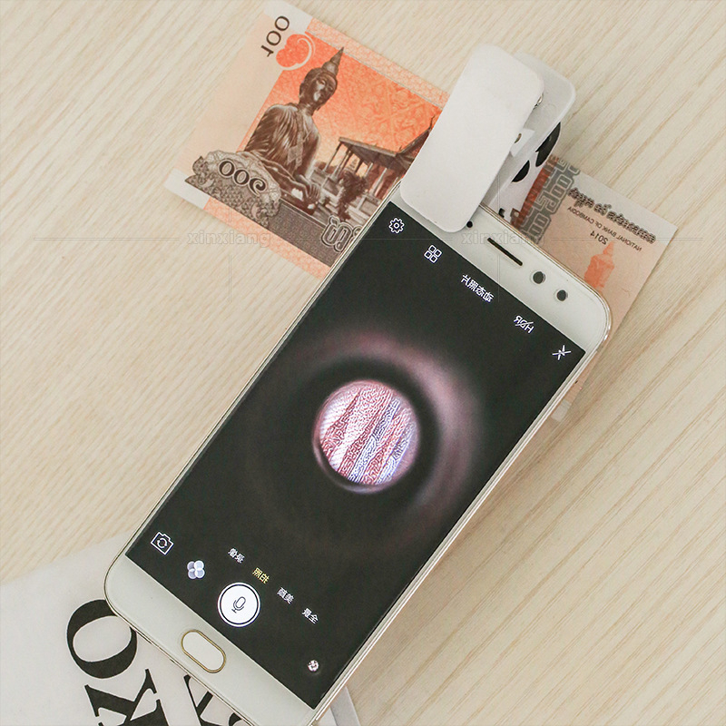 60× LED mikroskop s klipom za pametni telefon, USB napajanje, za procjenu antikviteta, dijamanata i nakita, provjeru bankovnih novčanica, visoko povećanje.