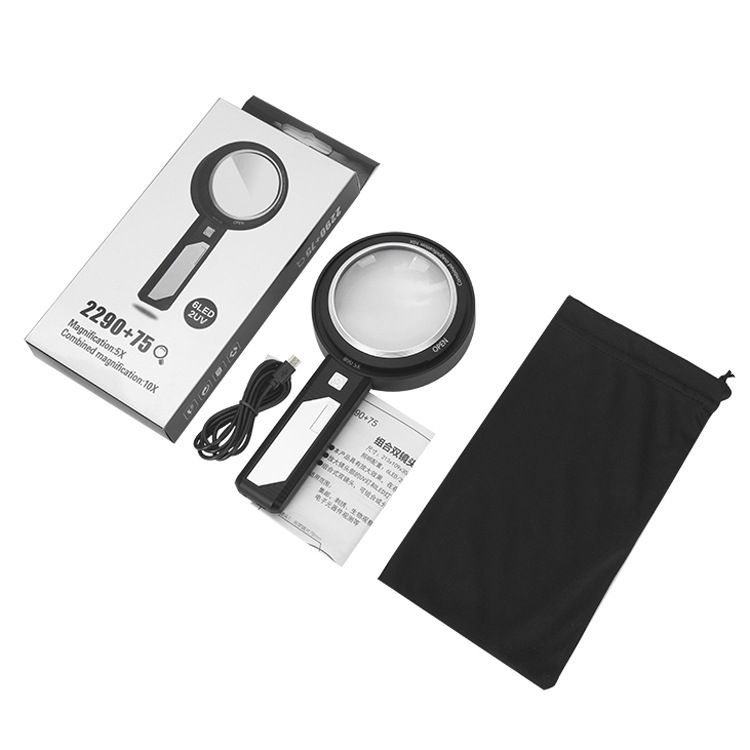 Prijenosna ručna povećala s kružnim LED svjetlom, 15x/21x/28x povećanje, za čitanje i ocjenjivanje antikviteta.