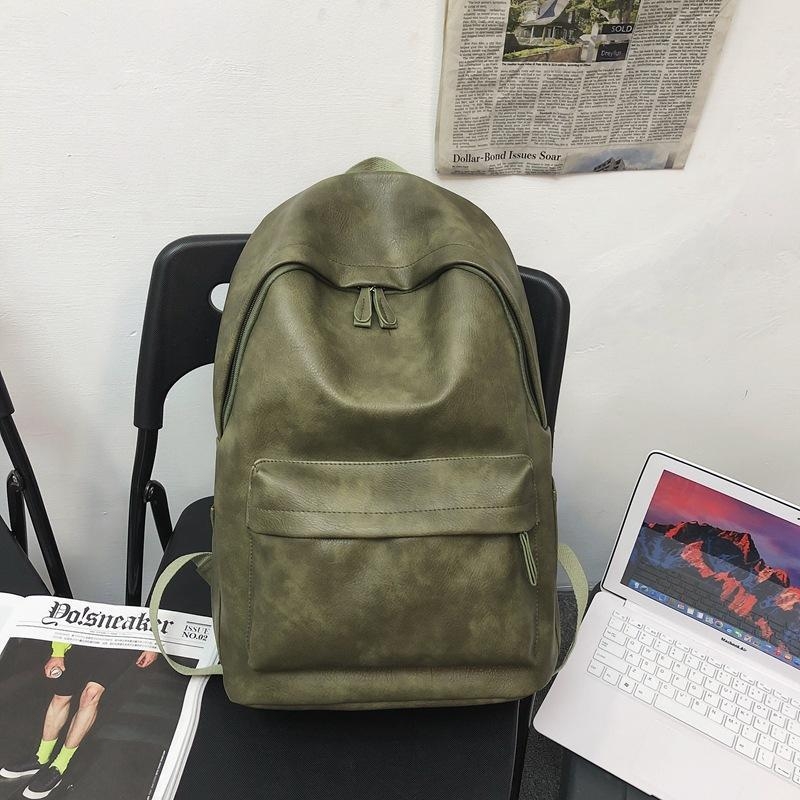 Batoh v japonskom štýle z PU kože, s veľkou kapacitou na 14-palcový notebook, vhodný pre študentov a cestovanie