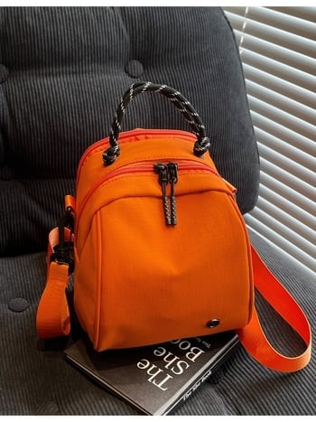Štýlový ľahký dámsky batoh s minimalistickým dizajnom, crossbody taška s dvojitým zipsom, trendy a jedinečný, znižuje záťaž, univerzálny malý batoh.
