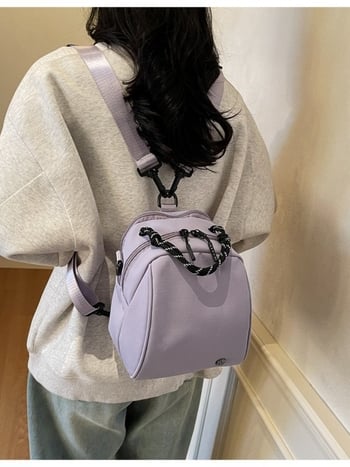 Štýlový ľahký dámsky batoh s minimalistickým dizajnom, crossbody taška s dvojitým zipsom, trendy a jedinečný, znižuje záťaž, univerzálny malý batoh.