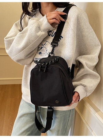 Štýlový ľahký dámsky batoh s minimalistickým dizajnom, crossbody taška s dvojitým zipsom, trendy a jedinečný, znižuje záťaž, univerzálny malý batoh.