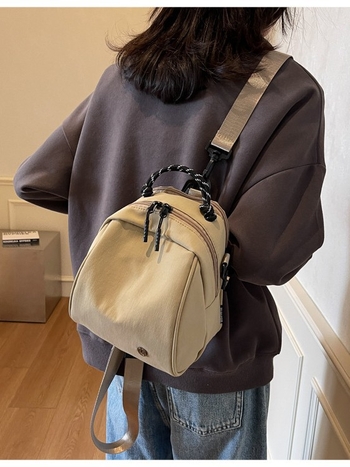 Štýlový ľahký dámsky batoh s minimalistickým dizajnom, crossbody taška s dvojitým zipsom, trendy a jedinečný, znižuje záťaž, univerzálny malý batoh.