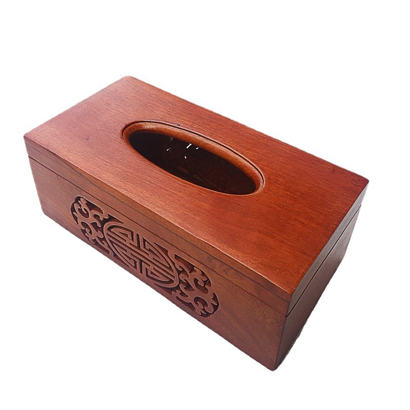 Kutija za salvete od rosewood, s otvorenim dizajnom i preklopnim poklopcem